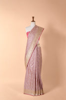 Handwoven Mauve Silk Sari
