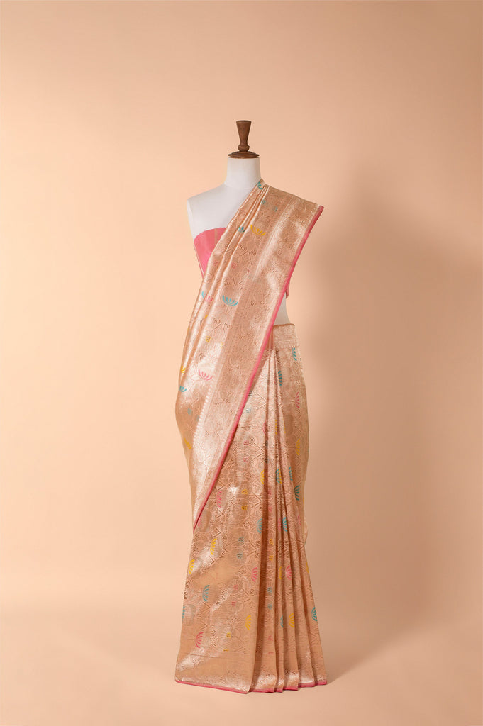 Handwoven Pink Silk Sari