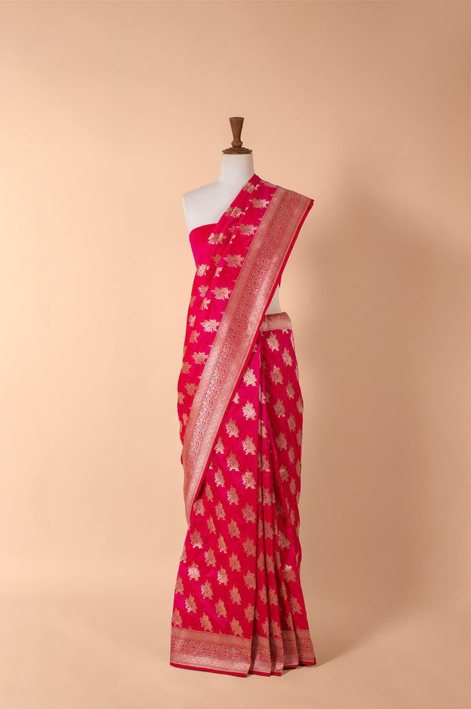 Handwoven Pink Silk Sari