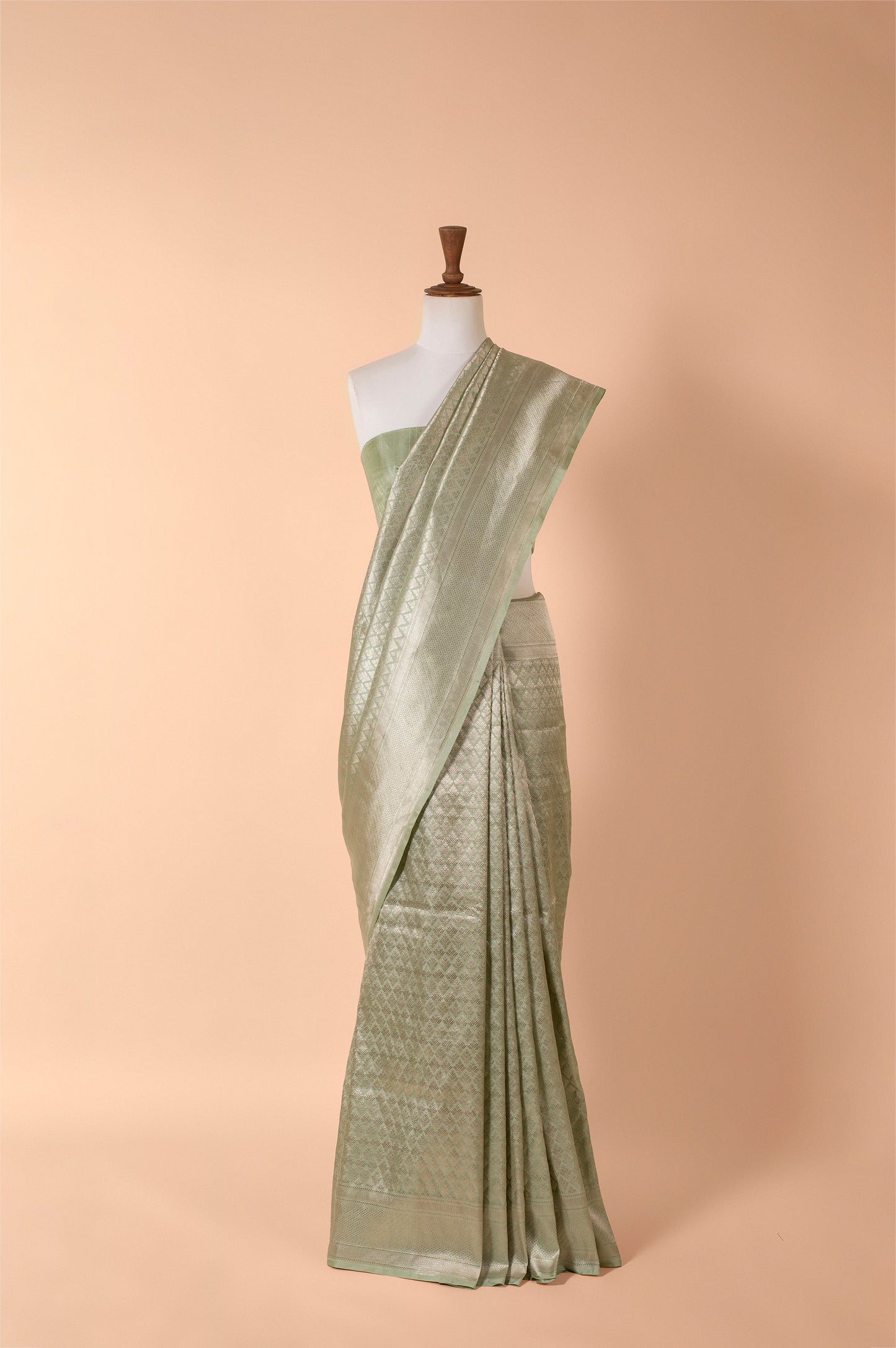 Handwoven Green Silk Sari