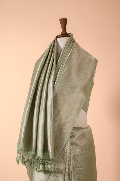 Handwoven Green Silk Sari