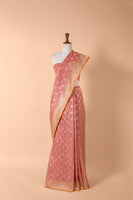 Handwoven Pink Silk Sari