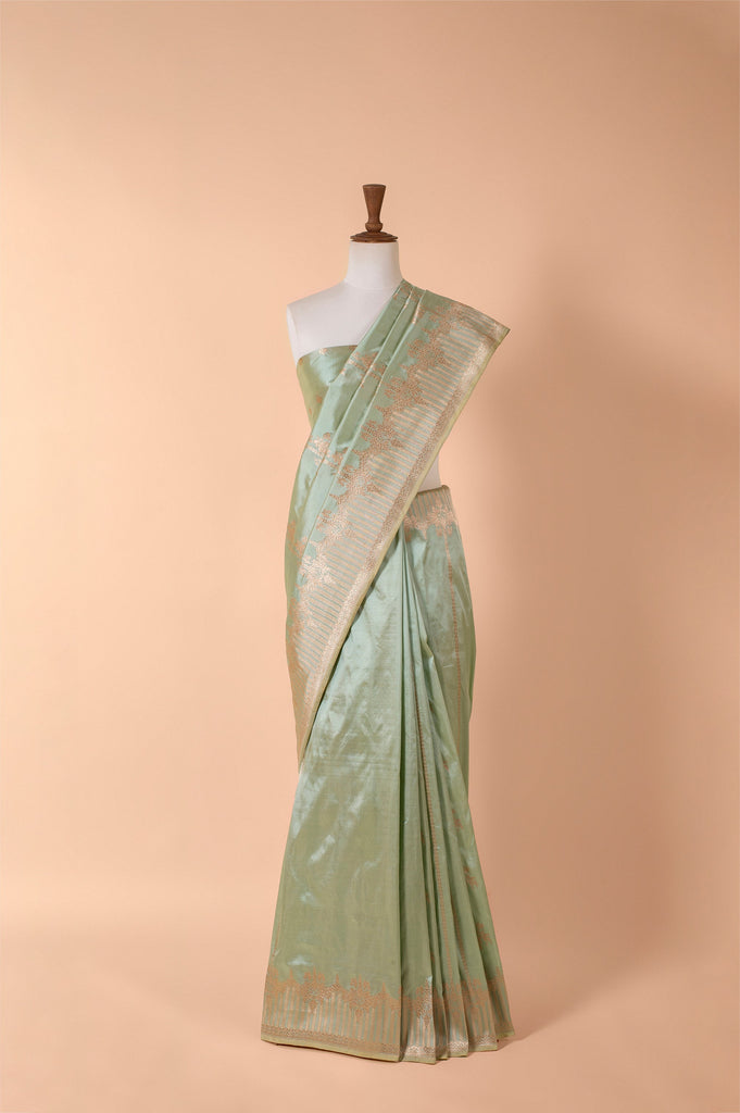 Handwoven Green Silk Sari