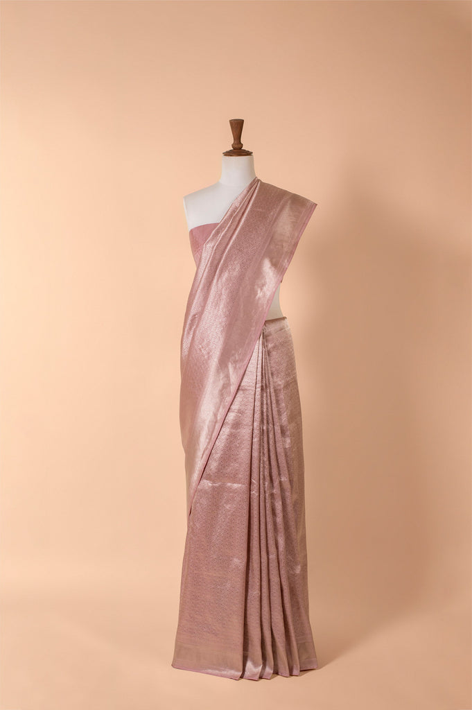 Handwoven Mauve Silk Sari