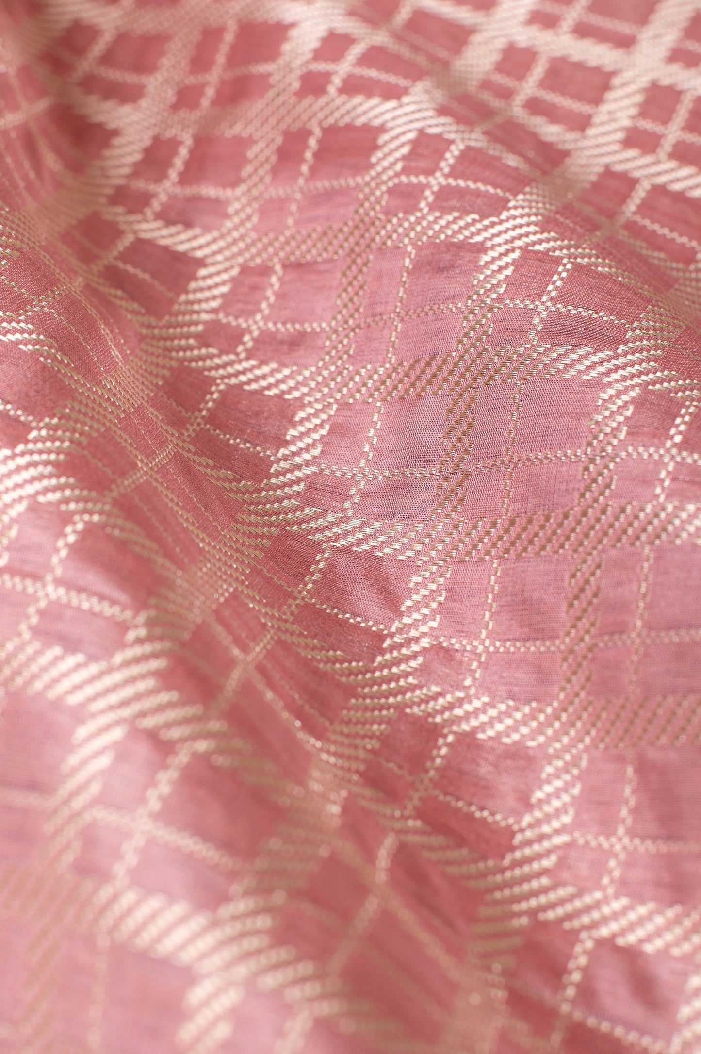 Handwoven Pink Silk Blouse Fabric