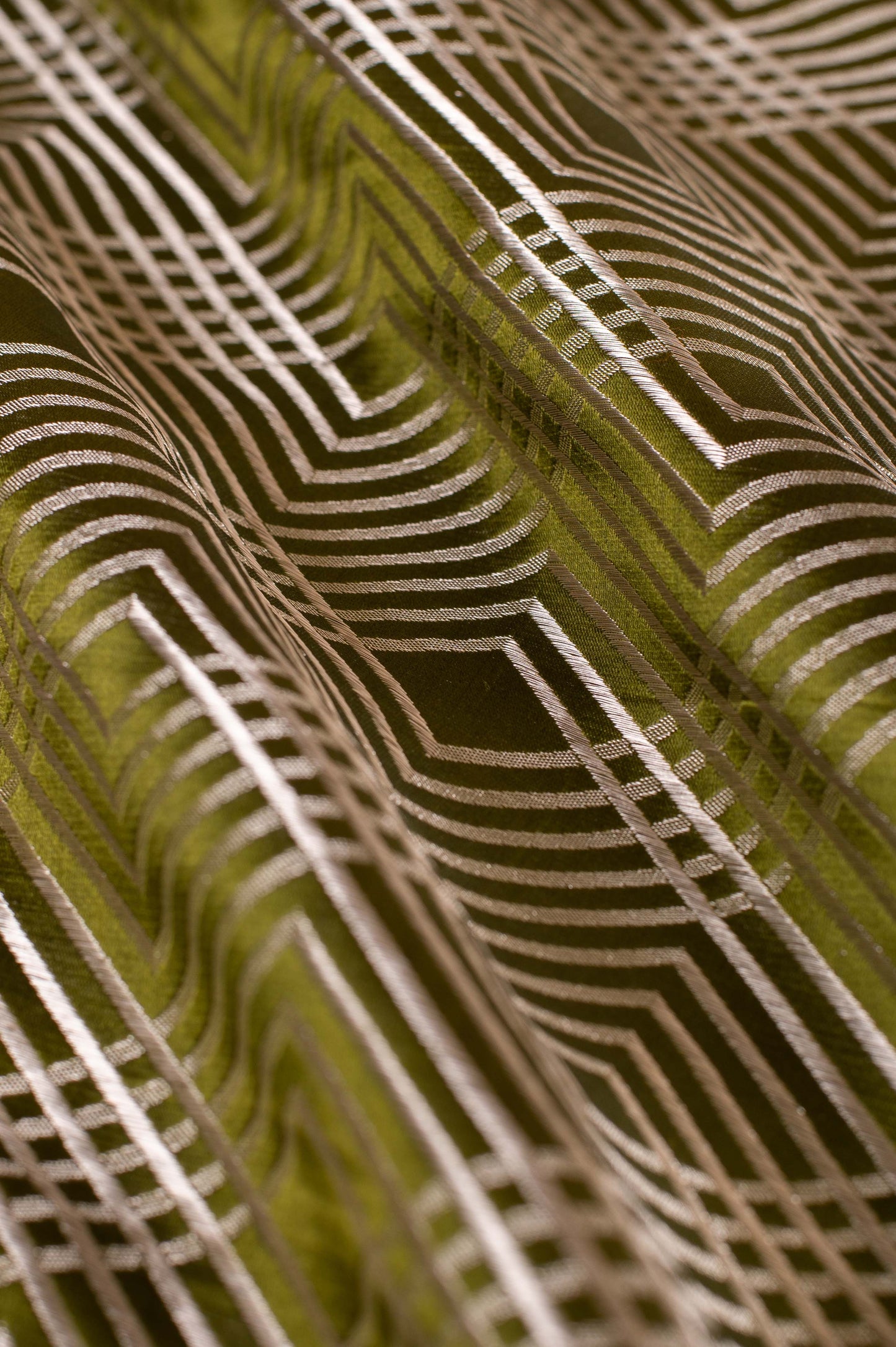 Handwoven Forest Green Silk Blouse Fabric