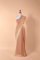 Handwoven Pink Georgette Sari