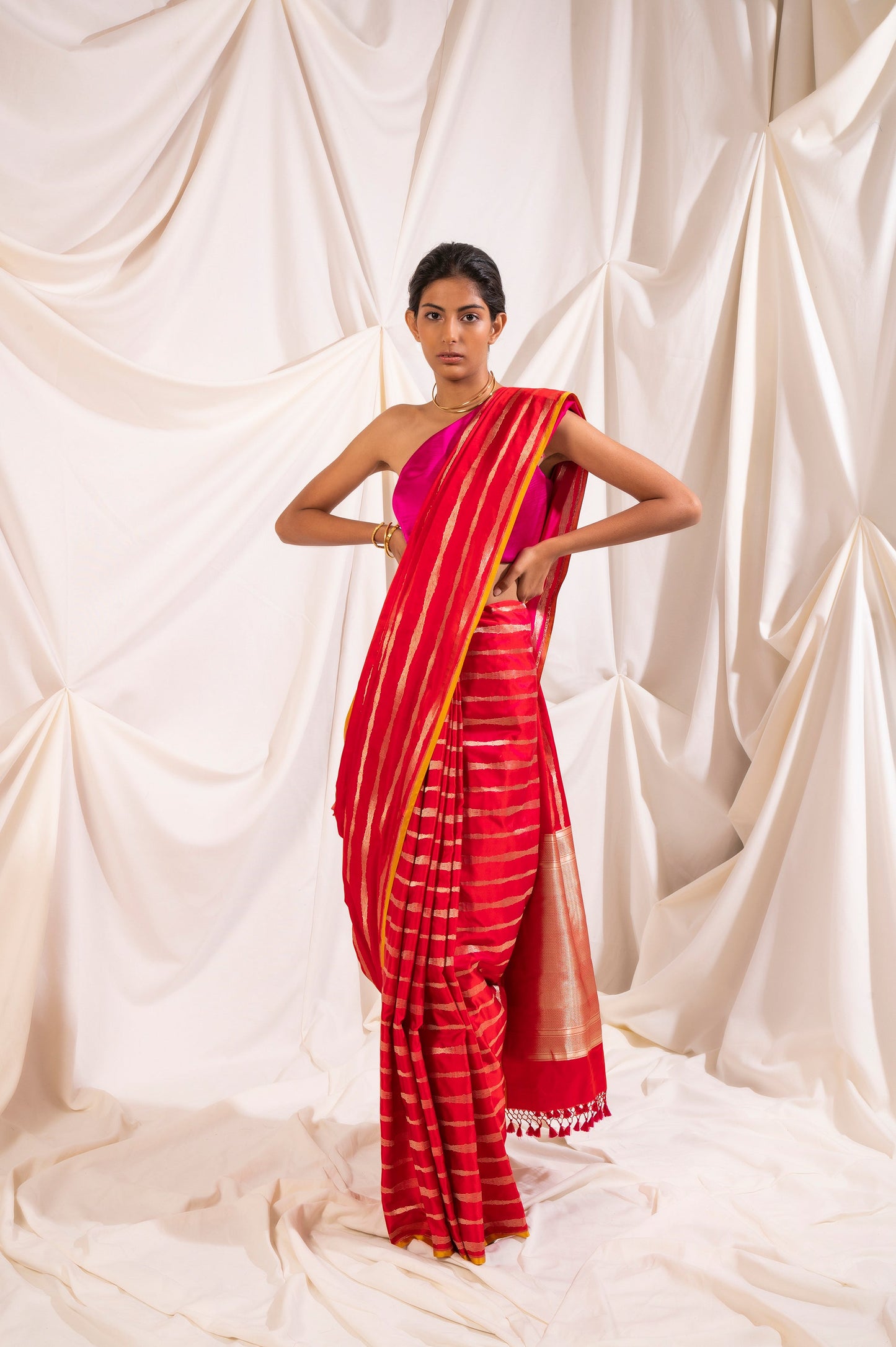 Handwoven Red Silk Saree