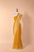 Handwoven Orange Georgette Sari