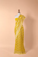 Handwoven Yellow Georgette Sari