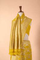 Handwoven Yellow Georgette Sari