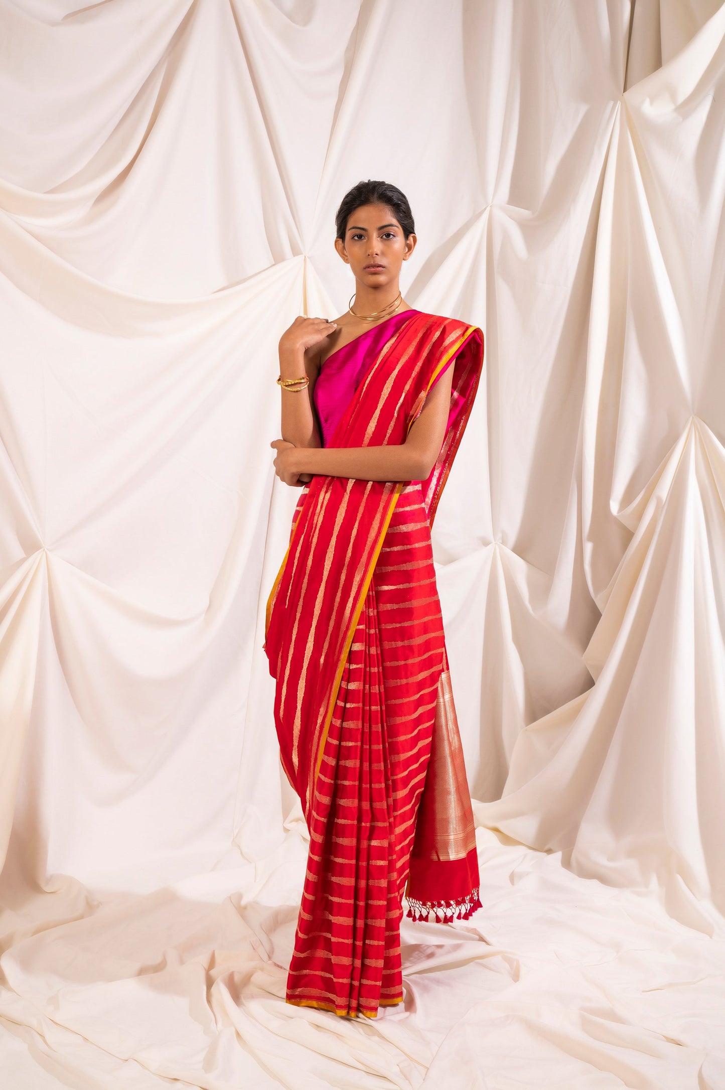 Handwoven Red Silk Saree