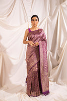 Handwoven Purple Silk Sari