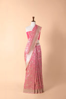 Handwoven Pink Silk Sari