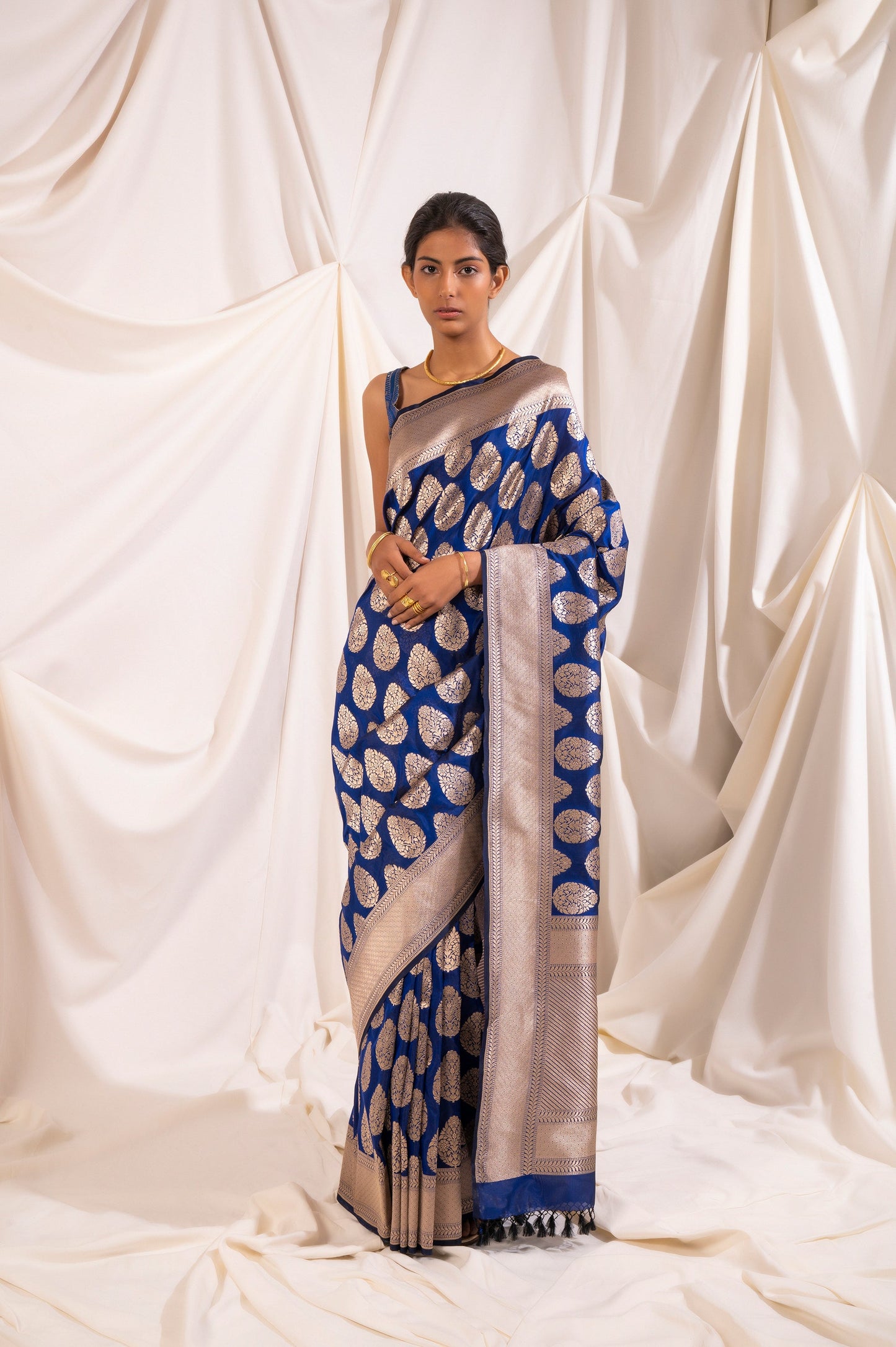 Handwoven Blue Silk Saree