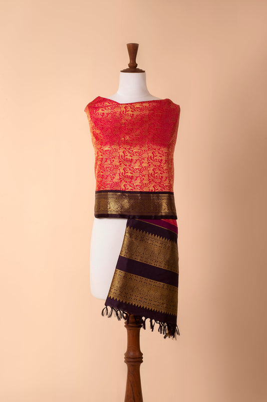 Handwoven Red Silk Dupatta