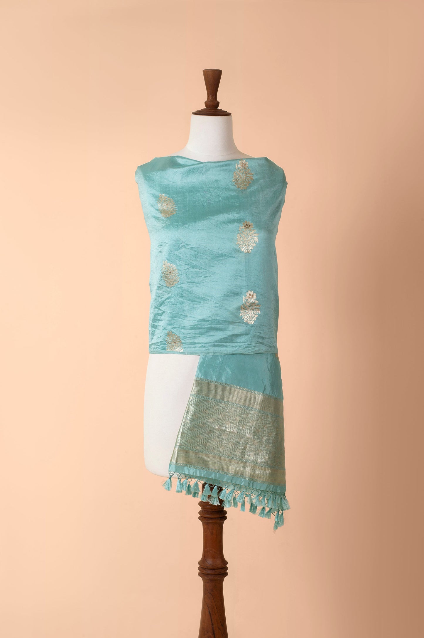 Handwoven Electric Blue Silk Dupatta