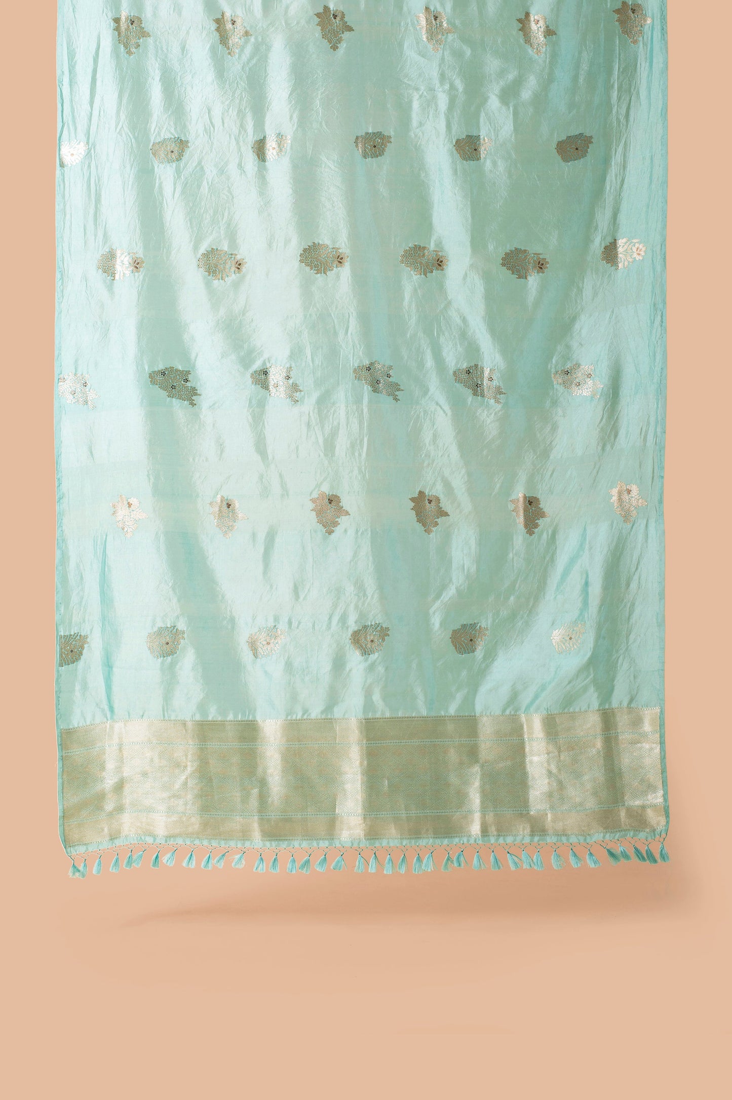 Handwoven Electric Blue Silk Dupatta