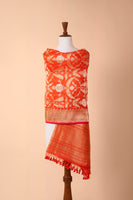 Handwoven Orange Silk Dupatta