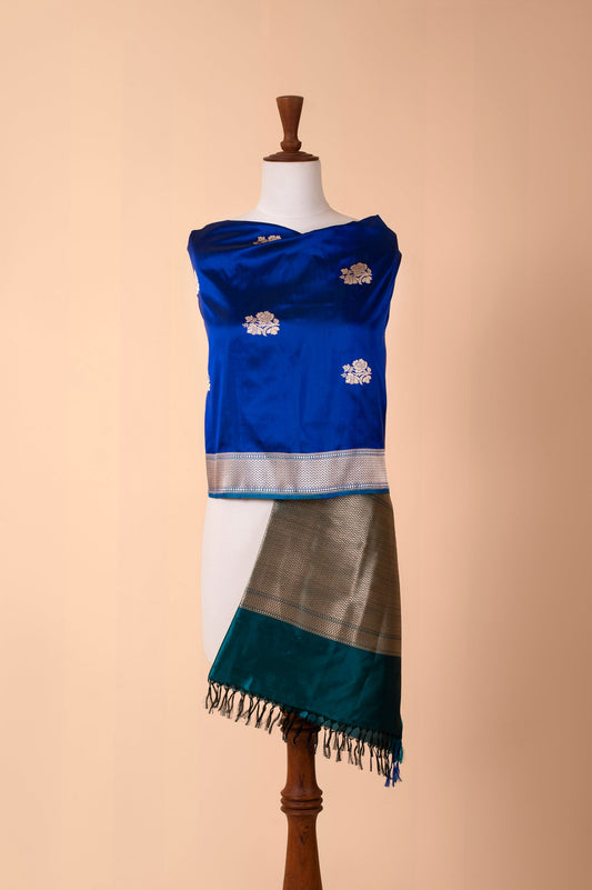 Handwoven Blue Silk Dupatta