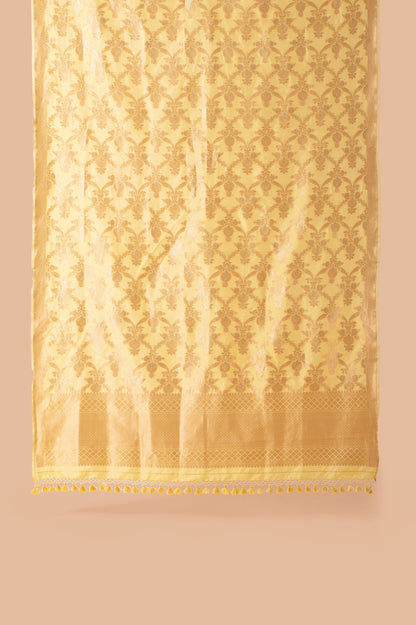 Handwoven Mellow Yellow Silk Dupatta