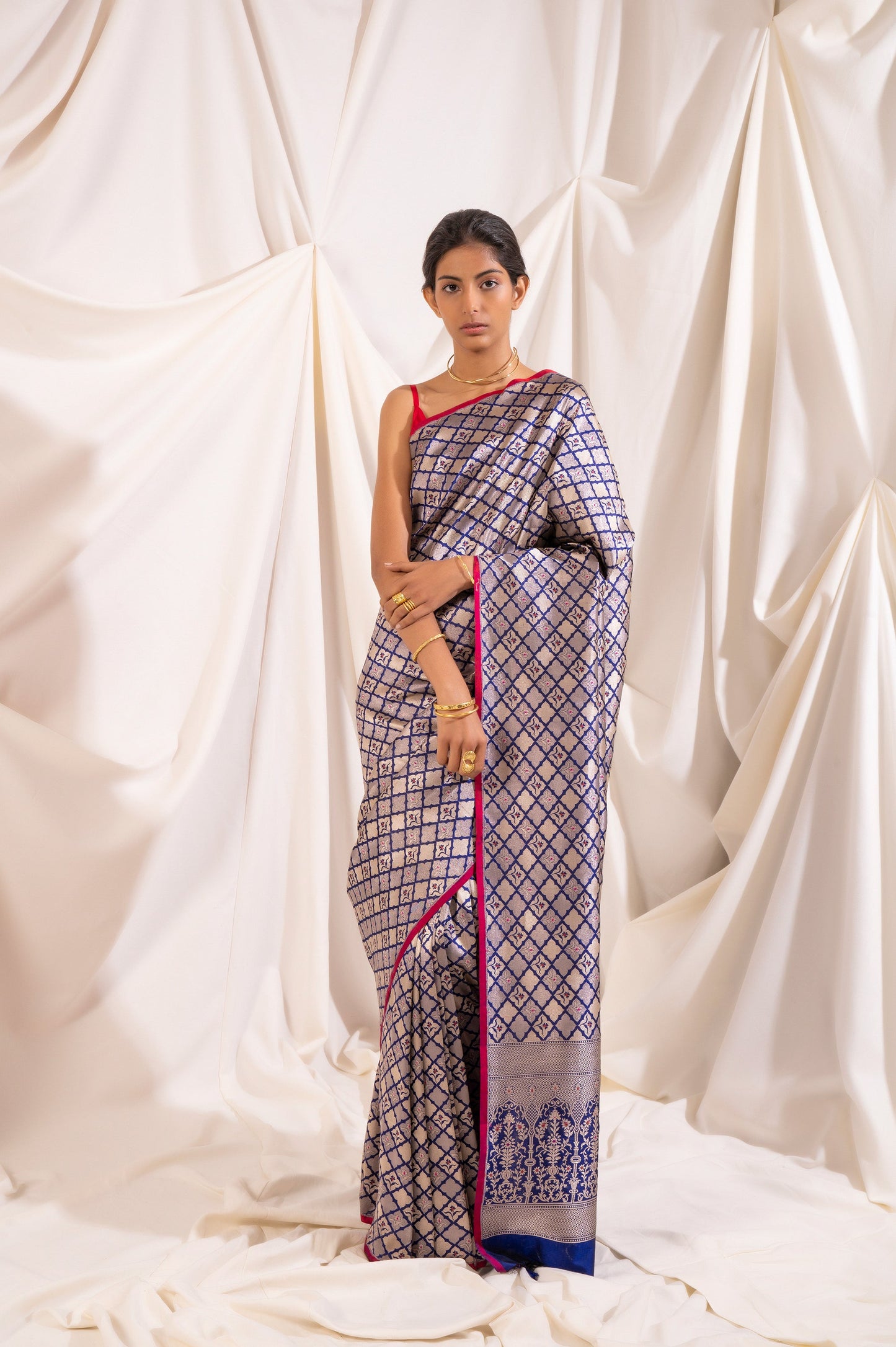 Handwoven Blue Silk Saree