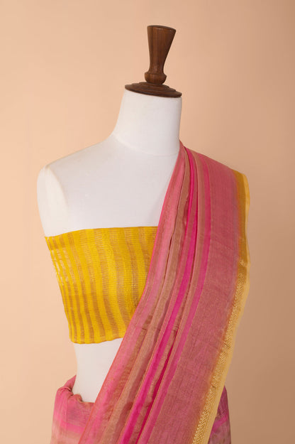 Handwoven Multicolor Tissue Silk Sari