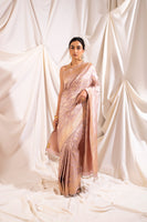Handwoven Light Mauve Silk Sari