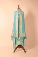 Handwoven Green Georgette Suit Piece