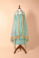 Handwoven Green Chanderi Suit Piece