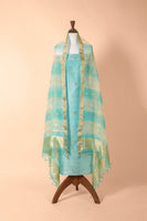 Handwoven Green Chanderi Suit Piece