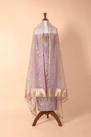 Handwoven Mauve Silk Suit Piece