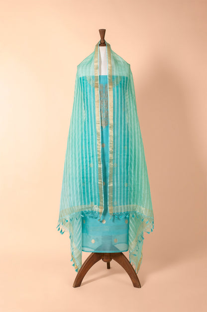 Handwoven Blue Chanderi Suit Piece