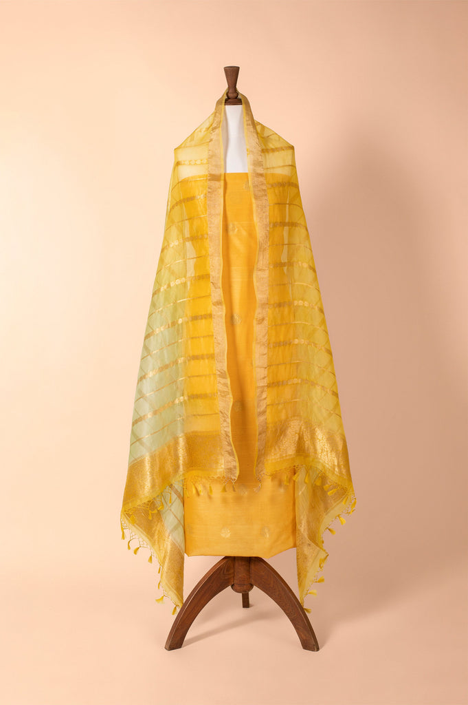 Handwoven Yellow Chanderi Suit Piece