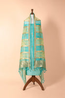 Handwoven Green Chanderi Suit Piece