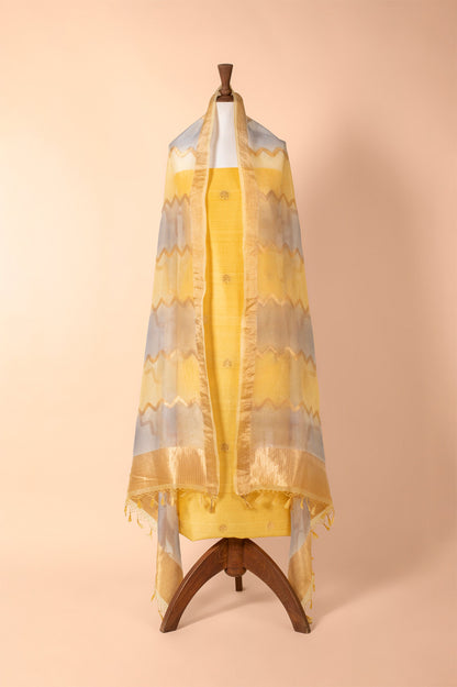 Handwoven Yellow Chanderi Suit Piece