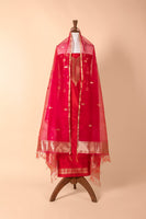 Handwoven Red Silk Suit Piece