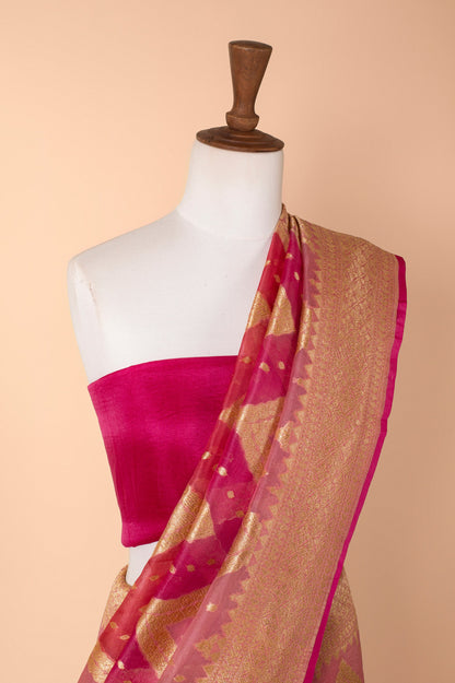 Handwoven Red Organza Sari