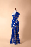 Handwoven Royal Blue Silk Sari