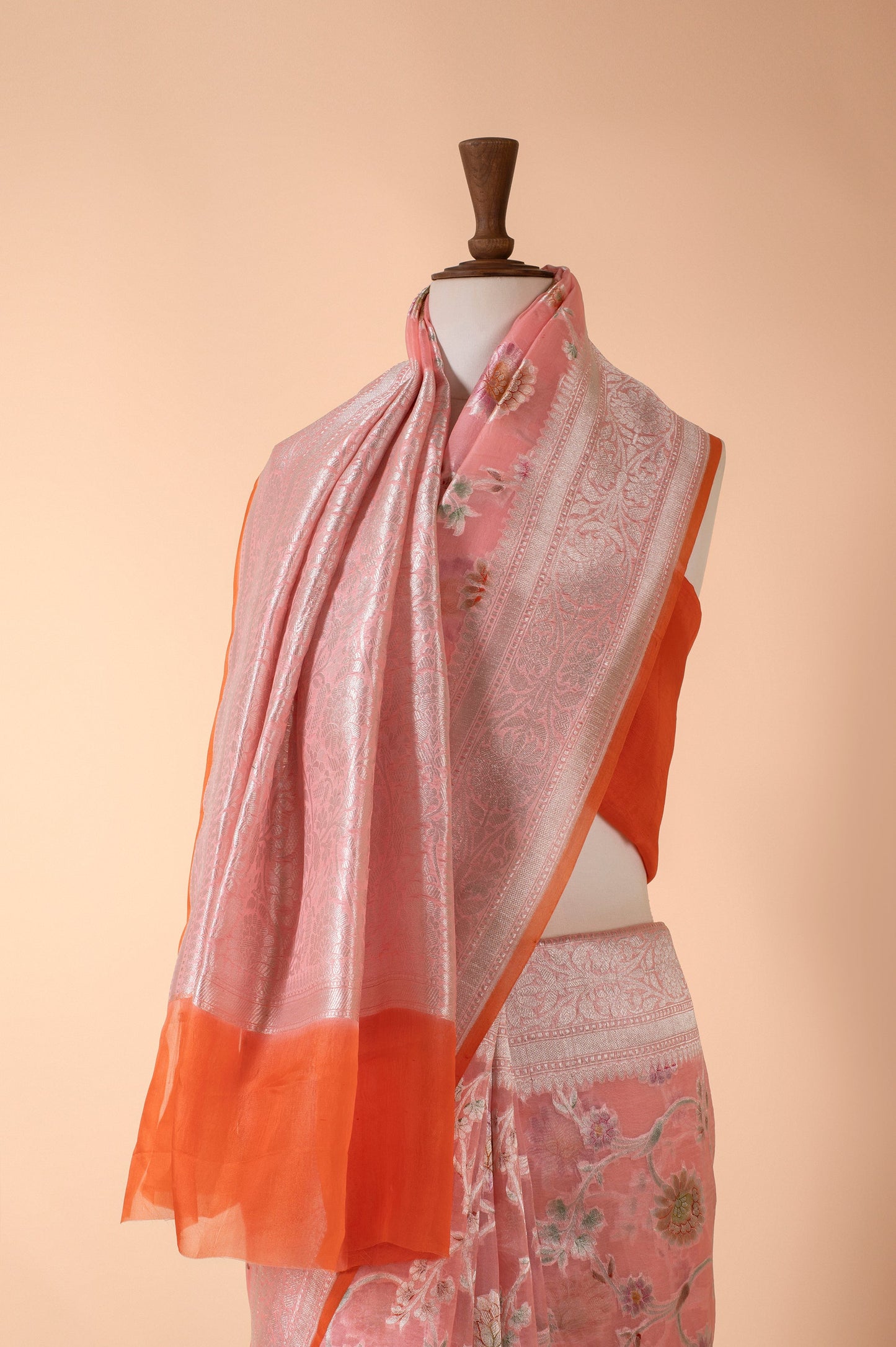 Handwoven Peach Sari Gift Box