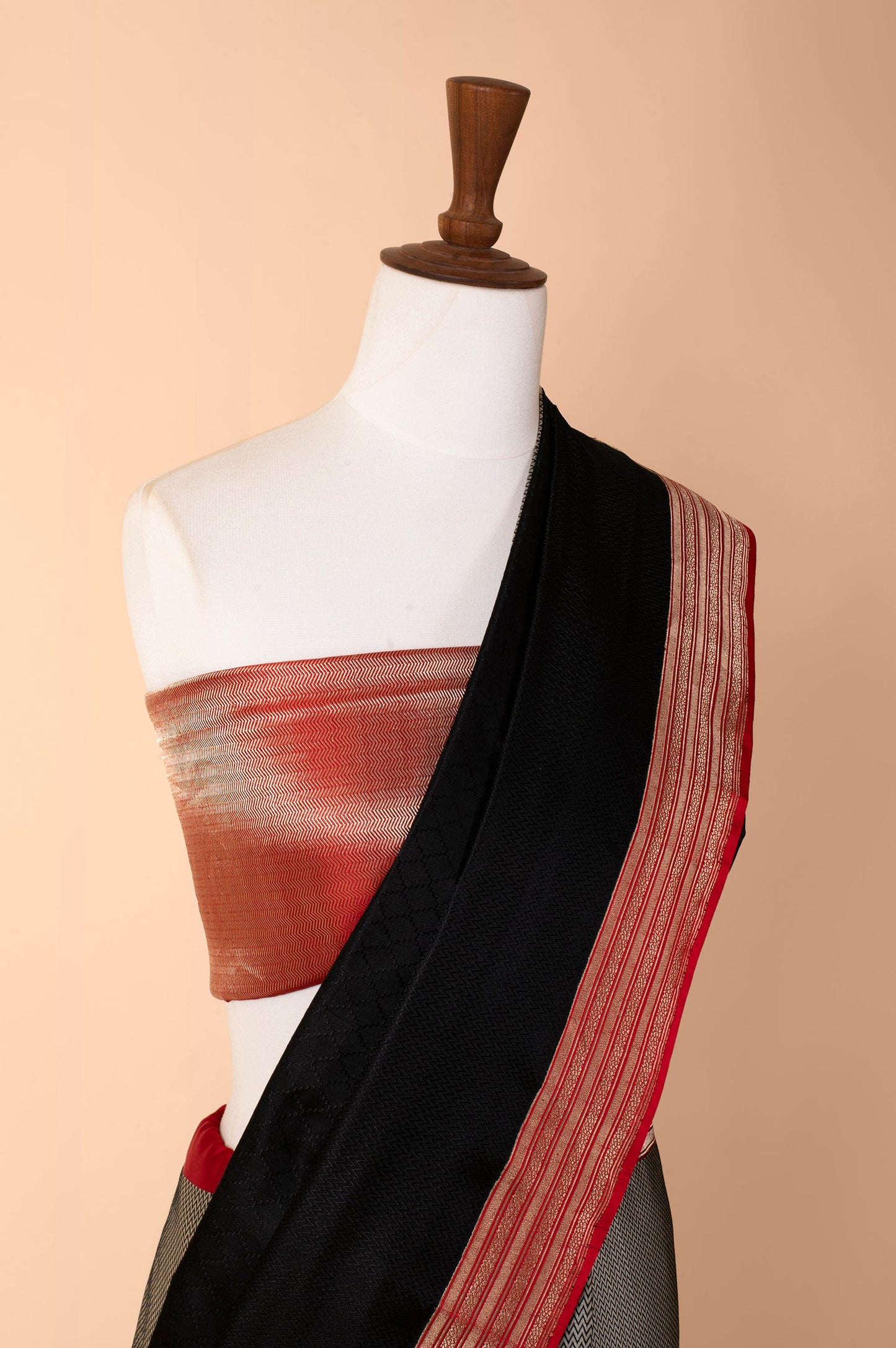 Handwoven Black Silk Sari