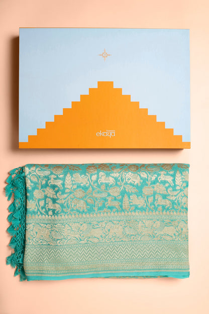 Handwoven Blue Sari Gift Box