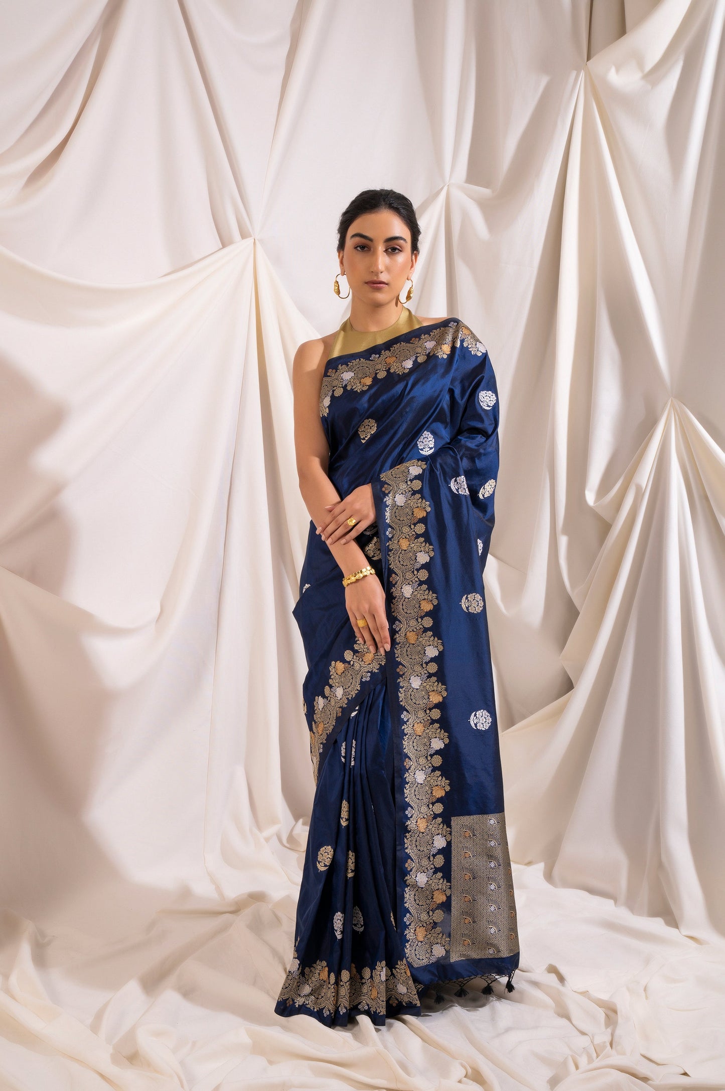 Handwoven Blue Silk Saree