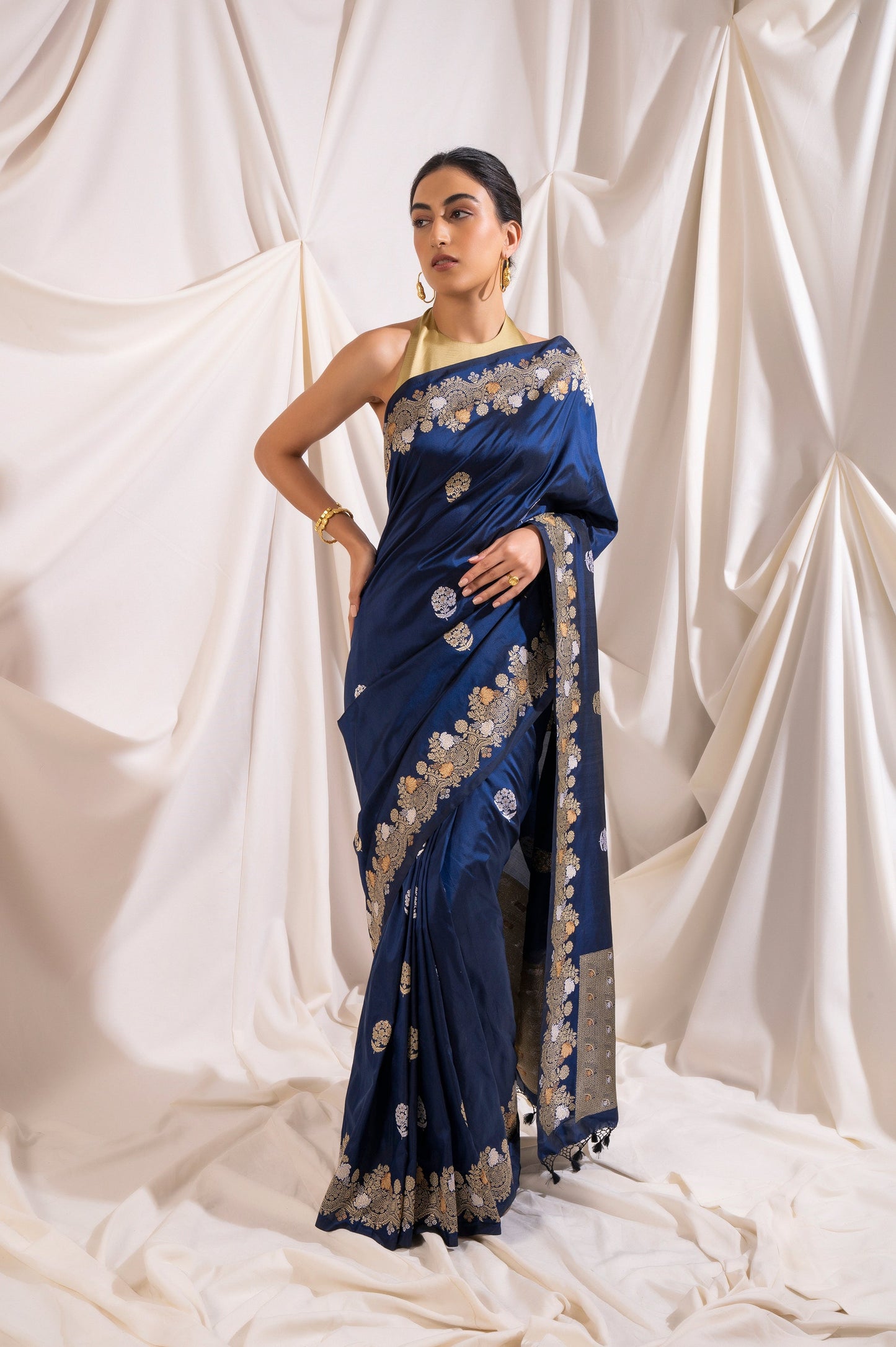 Handwoven Blue Silk Saree