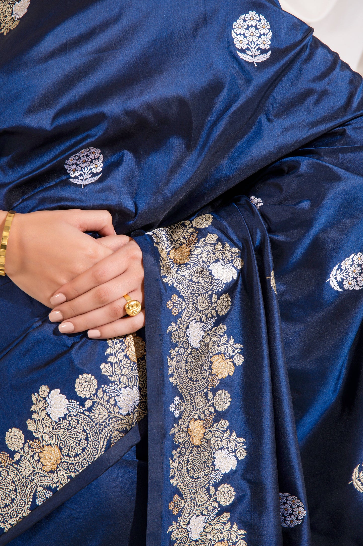 Handwoven Blue Silk Saree