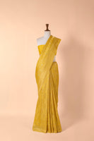 Handwoven Yellow Georgette Sari