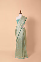 Handwoven Aqua Blue Silk Saree