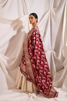 Handwoven Maroon Silk Dupatta