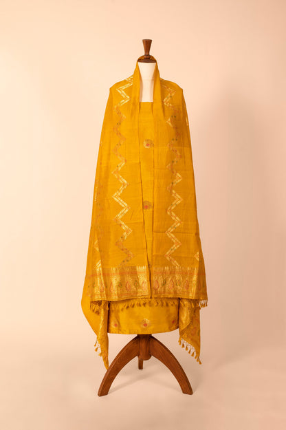 Handwoven Yellow Silk Suit Piece