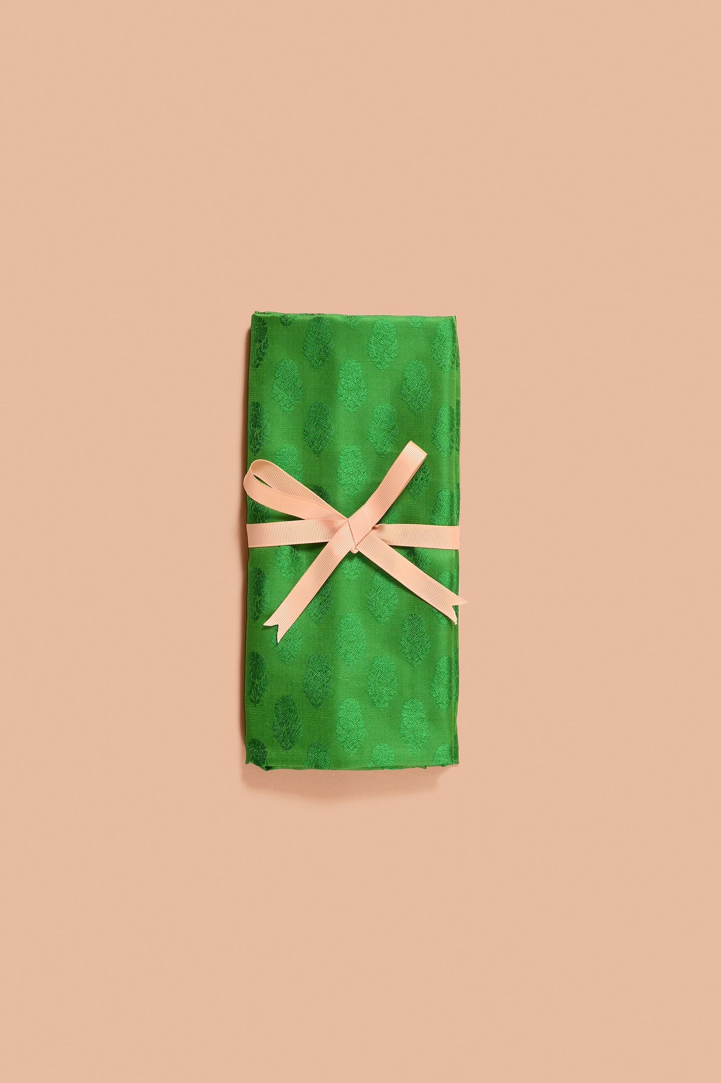 Handwoven Green Satin Silk Blouse Fabric